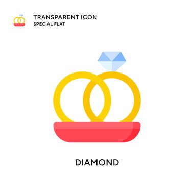 Elmas vektör simgesi. Düz çizim. EPS 10 vektörü.