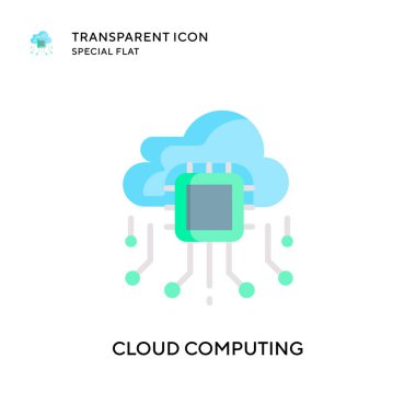 Bulut hesaplama vektör simgesi. Düz çizim. EPS 10 vektörü.