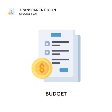 Bütçe vektör simgesi. Düz çizim. EPS 10 vektörü.