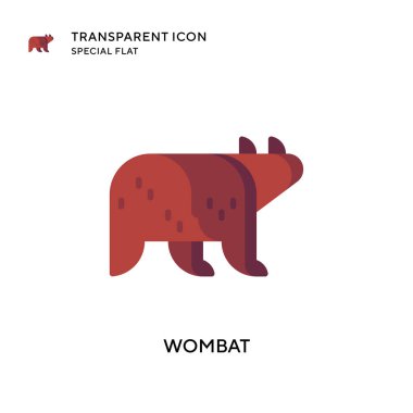 Wombat vektör simgesi. Düz çizim. EPS 10 vektörü.
