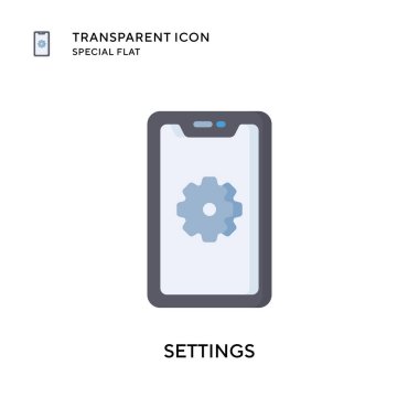 Ayarlar vektör simgesi. Düz çizim. EPS 10 vektörü.