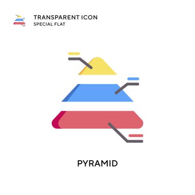 Piramit vektör simgesi. Düz çizim. EPS 10 vektörü.