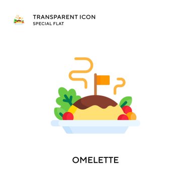 Omlet vektör simgesi. Düz çizim. EPS 10 vektörü.