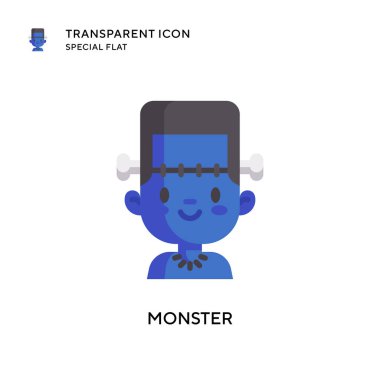 Canavar vektör simgesi. Düz çizim. EPS 10 vektörü.