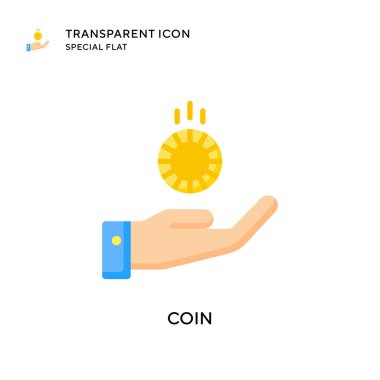 Sikke vektör simgesi. Düz çizim. EPS 10 vektörü.