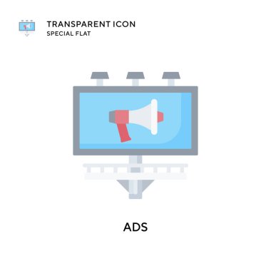 Reklam vektör simgesi. Düz çizim. EPS 10 vektörü.