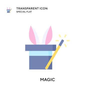 Sihirli vektör simgesi. Düz çizim. EPS 10 vektörü.