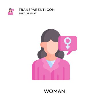 Kadın vektör simgesi. Düz çizim. EPS 10 vektörü.