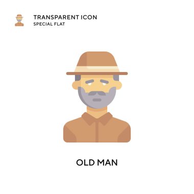 Yaşlı adam vektör simgesi. Düz çizim. EPS 10 vektörü.