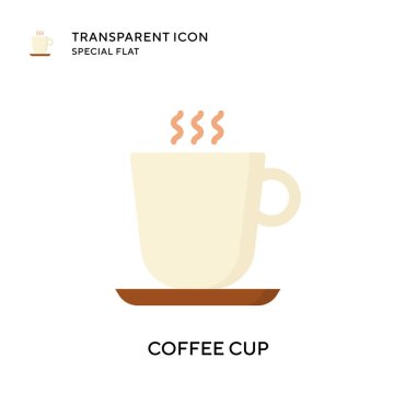 Kahve fincanı vektör ikonu. Düz çizim. EPS 10 vektörü.