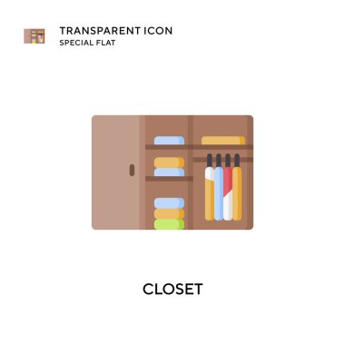 Dolap vektör simgesi. Düz çizim. EPS 10 vektörü.