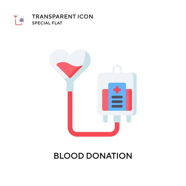 Icono Del Vector Donación Sangre Ilustración Estilo Plano Eps Vector — Vector de stock