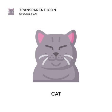 Kedi vektör simgesi. Düz çizim. EPS 10 vektörü.