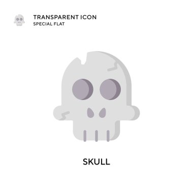 Kafatası vektör simgesi. Düz çizim. EPS 10 vektörü.