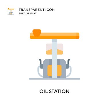 Petrol istasyonu vektör simgesi. Düz çizim. EPS 10 vektörü.