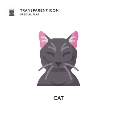 Kedi vektör simgesi. Düz çizim. EPS 10 vektörü.