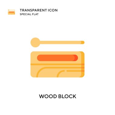 Tahta blok vektör simgesi. Düz çizim. EPS 10 vektörü.