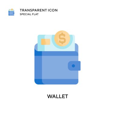 Cüzdan vektör simgesi. Düz çizim. EPS 10 vektörü.