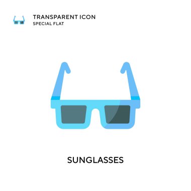 Güneş gözlüğü vektör simgesi. Düz çizim. EPS 10 vektörü.