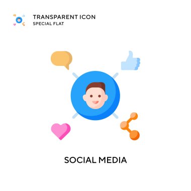 Sosyal medya vektör simgesi. Düz çizim. EPS 10 vektörü.