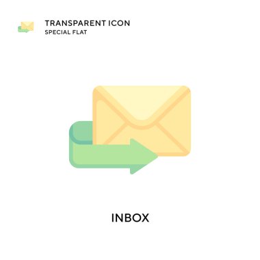 Gelen kutusu vektör simgesi. Düz çizim. EPS 10 vektörü.