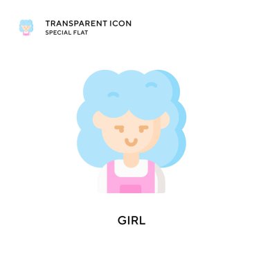 Kız vektör simgesi. Düz çizim. EPS 10 vektörü.