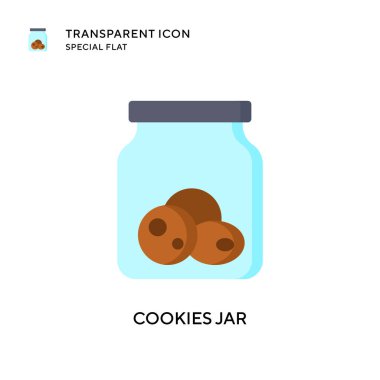 Kurabiyeler kavanoz vektör simgesi. Düz çizim. EPS 10 vektörü.