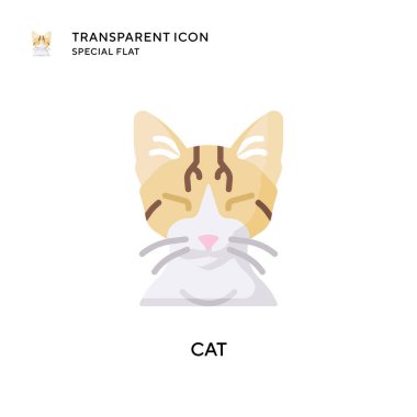 Kedi vektör simgesi. Düz çizim. EPS 10 vektörü.