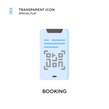Vektör ikonu rezervasyon ediliyor. Düz çizim. EPS 10 vektörü.