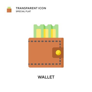 Cüzdan vektör simgesi. Düz çizim. EPS 10 vektörü.