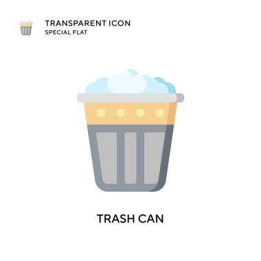 Çöp kutusu ikonu. Düz çizim. EPS 10 vektörü.