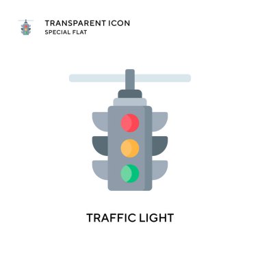 Trafik ışığı vektör simgesi. Düz çizim. EPS 10 vektörü.