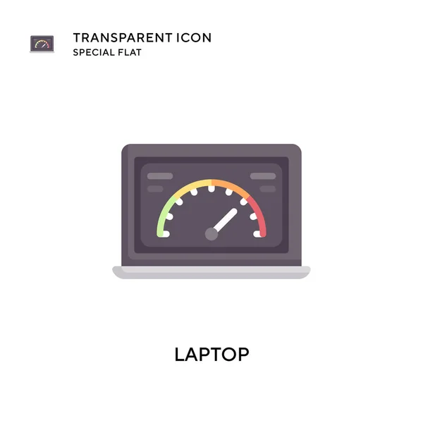 Laptop Vectoricoon Platte Stijl Illustratie Eps Vector — Stockvector