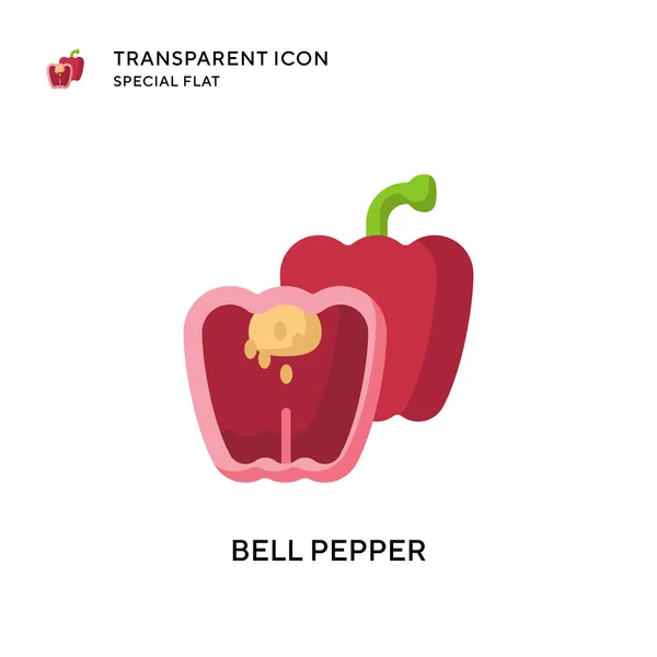 Ikon Vektor Bell Pepper Ilustrasi Gaya Datar Vektor Eps - Stok Vektor