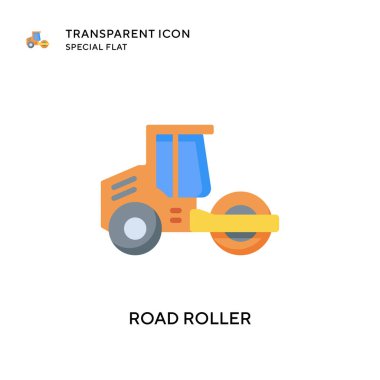 Yol silindiri vektör simgesi. Düz çizim. EPS 10 vektörü.