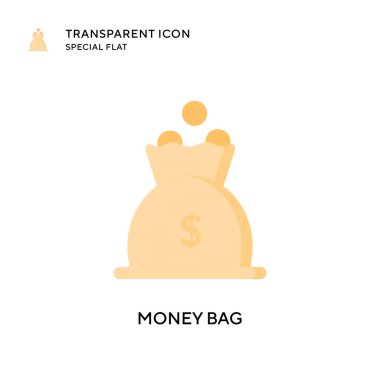 Para çantası vektör simgesi. Düz çizim. EPS 10 vektörü.