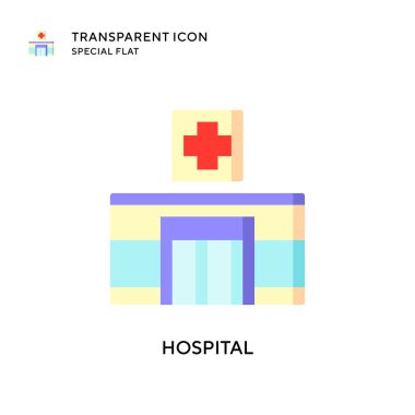 Hastane vektör ikonu. Düz çizim. EPS 10 vektörü.