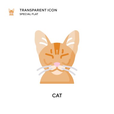 Kedi vektör simgesi. Düz çizim. EPS 10 vektörü.