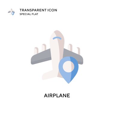 Uçak vektör simgesi. Düz çizim. EPS 10 vektörü.