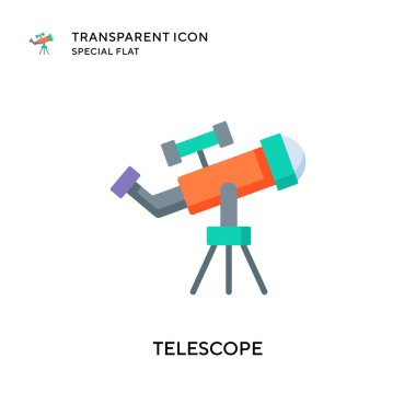 Teleskop vektör simgesi. Düz çizim. EPS 10 vektörü.