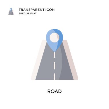 Yol vektör simgesi. Düz çizim. EPS 10 vektörü.