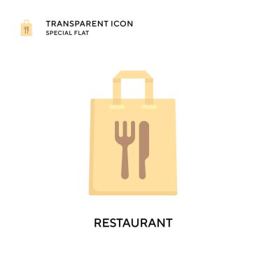 Restoran vektör simgesi. Düz çizim. EPS 10 vektörü.