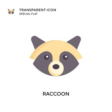 Rakun vektör ikonu. Düz çizim. EPS 10 vektörü.