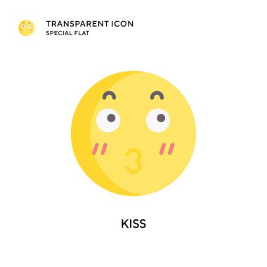 Öpücük vektör simgesi. Düz çizim. EPS 10 vektörü.