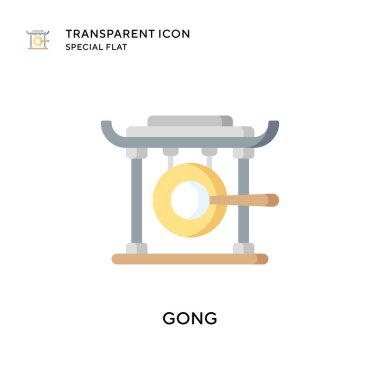 Gong vektör simgesi. Düz çizim. EPS 10 vektörü.