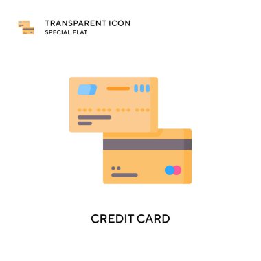 Kredi kartı vektör simgesi. Düz çizim. EPS 10 vektörü.