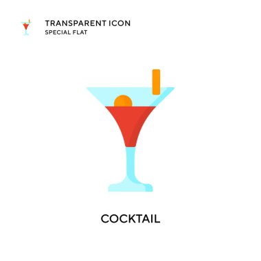 Kokteyl vektör simgesi. Düz çizim. EPS 10 vektörü.
