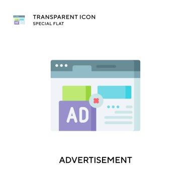 Reklam vektörü simgesi. Düz çizim. EPS 10 vektörü.