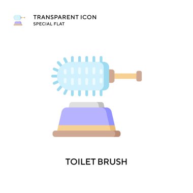 Tuvalet fırçası vektör simgesi. Düz çizim. EPS 10 vektörü.