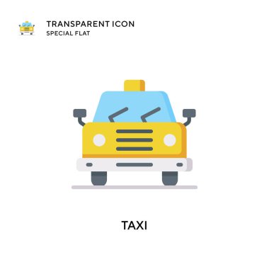Taksi vektör simgesi. Düz çizim. EPS 10 vektörü.